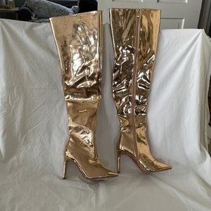 Cape Robbin Gold Thigh High Boots
